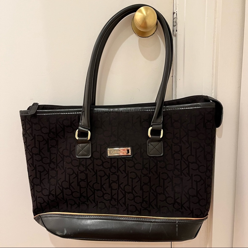 Calvin Klein black laptop tote bag